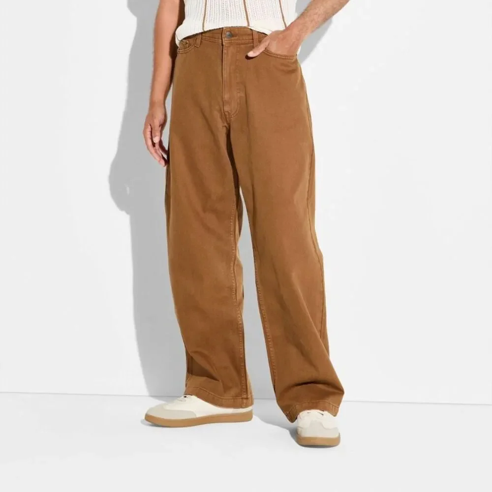 Men's Baggy Five Pocket Pants - Original Use Brown 36x30